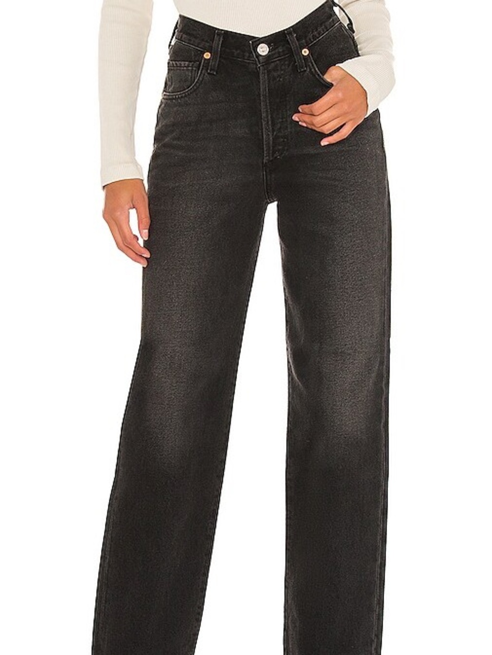 Citizens Of Humanity V-Front Black Straight-Leg tapered Jeans 90s style s25
